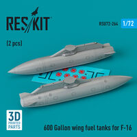 600 Gallon Wing Fuel Tanks For F-16 (2pcs) (3D Printed)